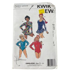Kwik Sew 2177 Sewing Pattern Sizes 4-5-6-7 Girls Leotard Two Way Stretch NEW